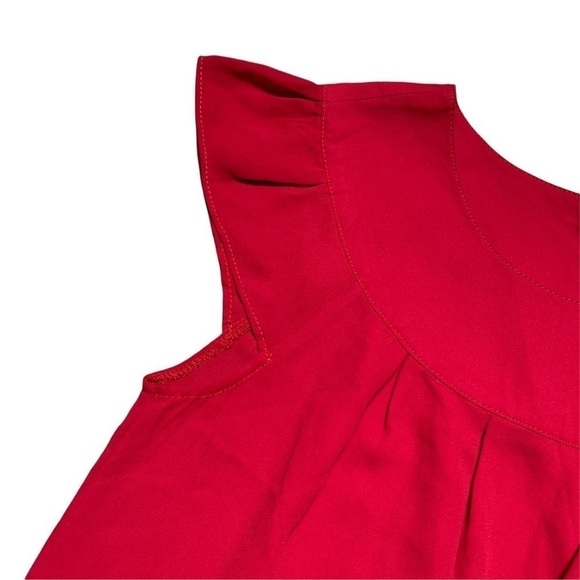 Papermoon Red Cap Sleeve Blouse XS - Picture 2 of 9